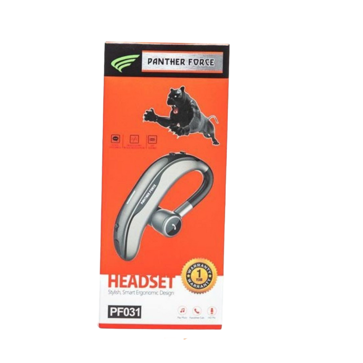 PANTHER FORCE Bluetooth Handsfree Headset Curved 17Hrs - PF31 | Ergonomic Wireless Design | Noise Reduction, Long Battery Life, & Comfortable Fit for Hands-Free Calls & Music