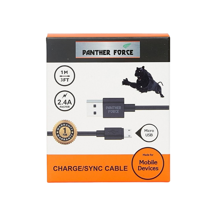 Panther Force Fast Charge/Sync - PF17-S - Fast Charging & High-Speed Data Transfer for Micro USB Devices