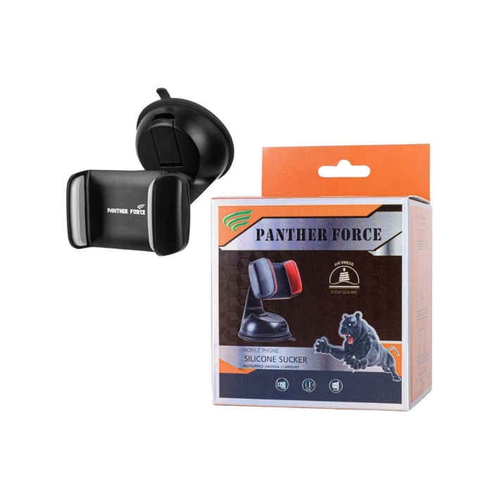 Panther Force Car Holder Silicon Sucker - PF07 | Universal Phone Mount with Strong Silicone Suction | Adjustable & Secure Dashboard or Windshield Holder | Durable, Hands-Free Car Accessory