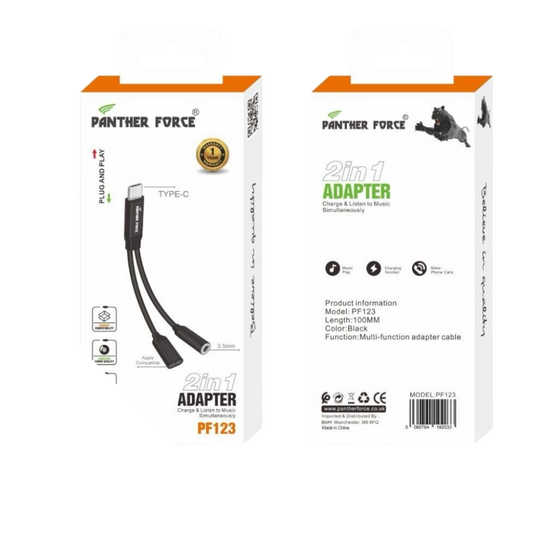 Panther Force 2 in 1 Adapter - PF123 - Fast Charging & Data Transfer for Micro USB & USB-C Devices