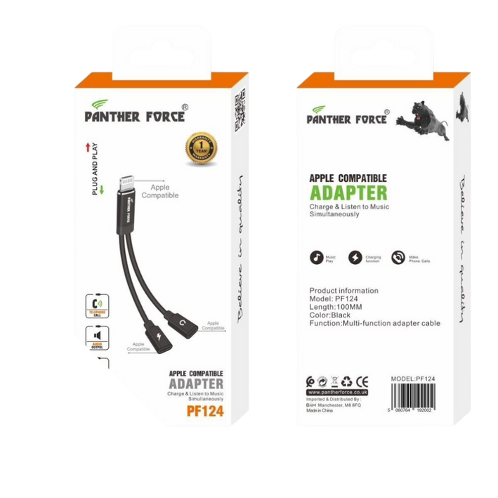 Panther Force iPhone to 2 iPhone Jack - PF124 - Extended Length for Convenient Charging & Syncing of Your Phone