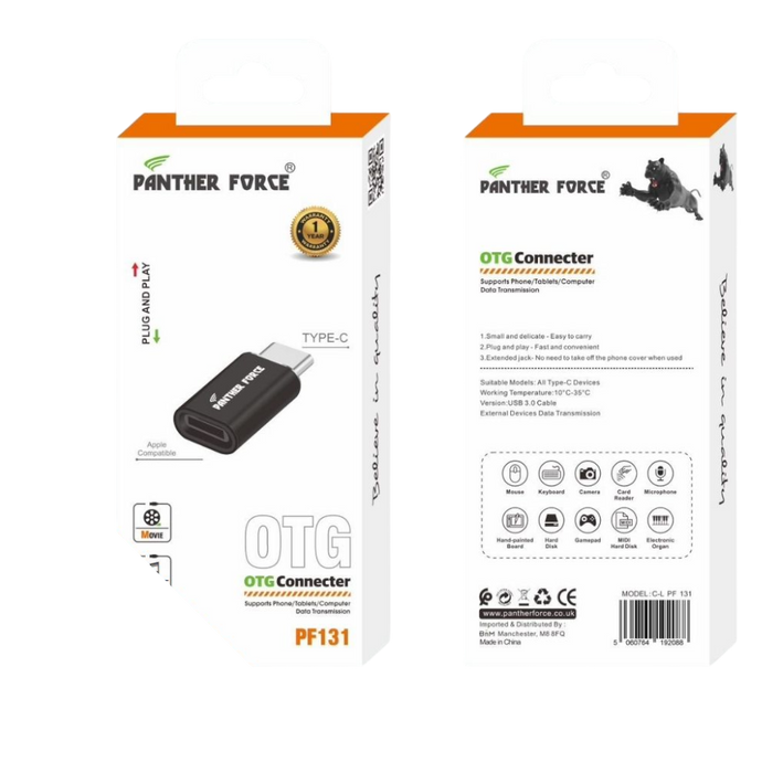 Panther Force Type-C OTG Connector - PF131 - Universal Connectivity & High-Speed Data Transfer