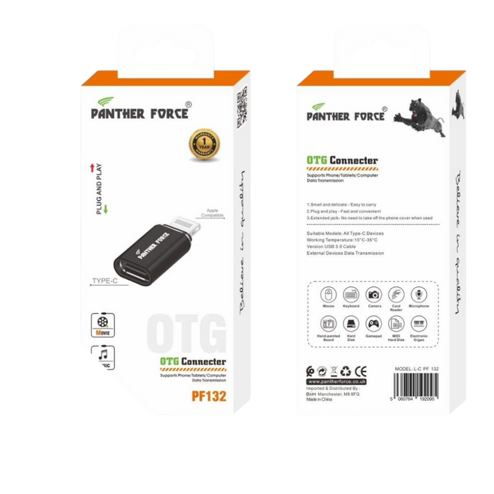 Panther Force Apple OTG Connector - PF132 - Seamless USB Connectivity for Lightning Devices