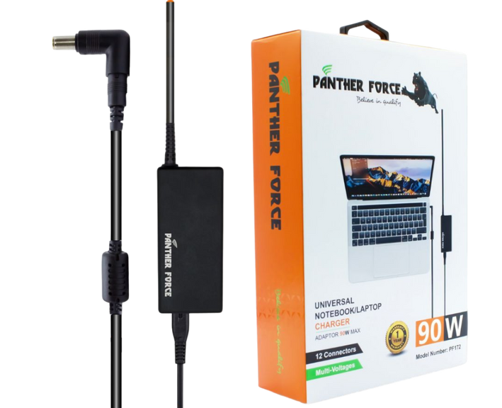 PANTHER FORCE 90W Universal Laptop Charger - PF172 - Powerful, Portable & Compatible with Major Laptop Brands