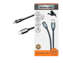 PF62- Panther Force Fast PD Charge/Sync USB-C to Apple Compatible Cable - Fast Charging and Data Transfer