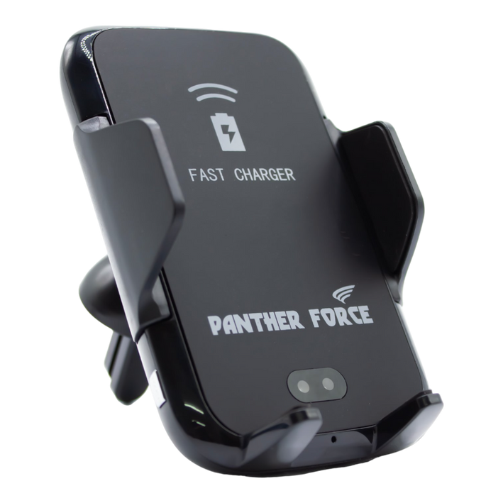 Panther Force Wireless Car Holder -PF176 | Auto-Clamp Phone Mount | 15W Qi Charging | Adjustable Fit | Dashboard & Vent Mount