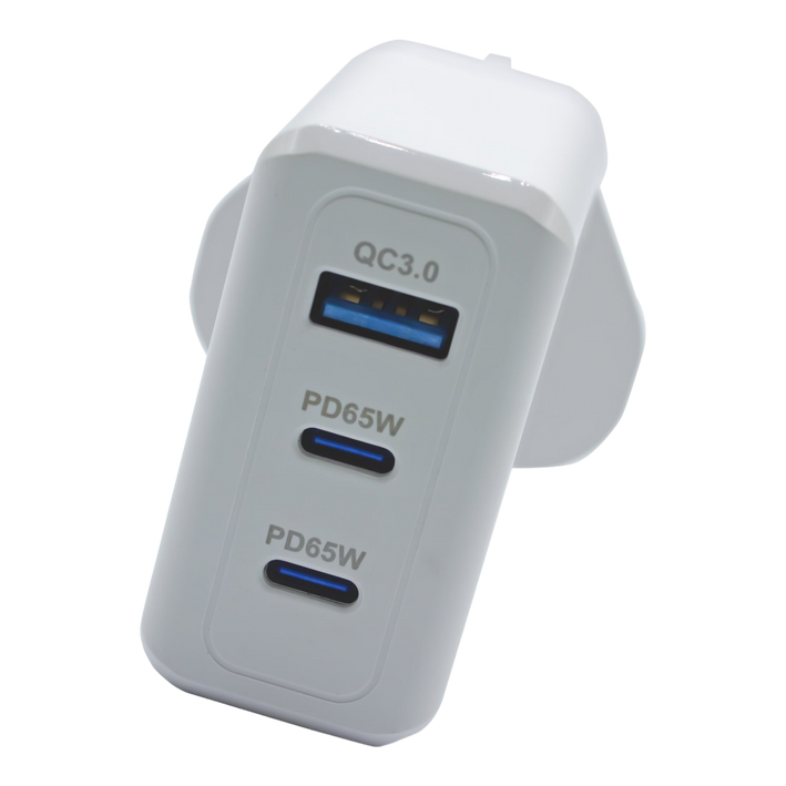 Panther Force 65W Plug with 2* C Port / 1* USB-A Port - Fast Charging for Multiple Devices - PF193