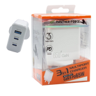 Panther Force 65W Plug with 2* C Port / 1* USB-A Port - Fast Charging for Multiple Devices - PF193