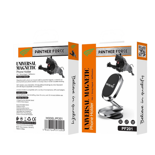 Panther Force Phone Holder - PF201 || Secure Grip, 360° Adjustable, Universal Compatibility, Easy Operation, Durable Design