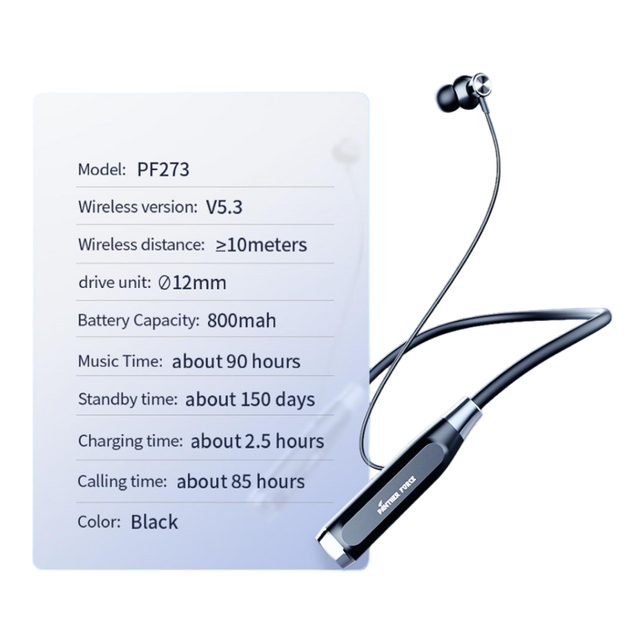 Panther Force Multifunctional Wireless Earphones - PF273 || Bluetooth 5.0, High-Quality Sound, Sweat-Resistant, Long Battery Life, Ergonomic Fit