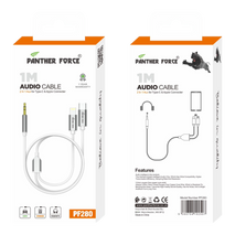 PF280- Panther Force 1M Audio Cable 2-in-1 AUX for Type-C & Apple Connector - Seamless Connectivity, Uninterrupted Power