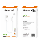 PF284- Panther Force 20cm Data Cable Apple Connector - Fast Charging and Data Transfer