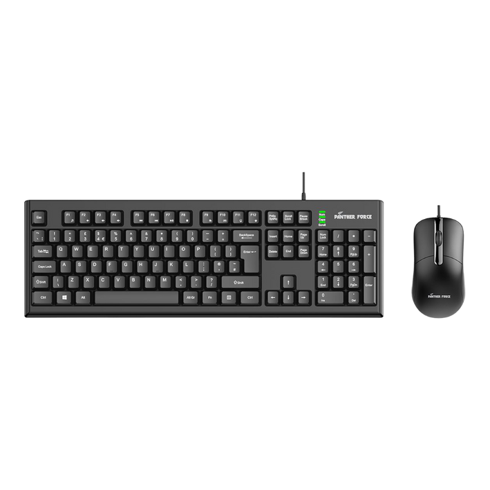 Panther Force Wired Keyboard & Mouse Combo - PF-289 // Durable, High-Precision, Plug-and-Play Design for Work & Gaming