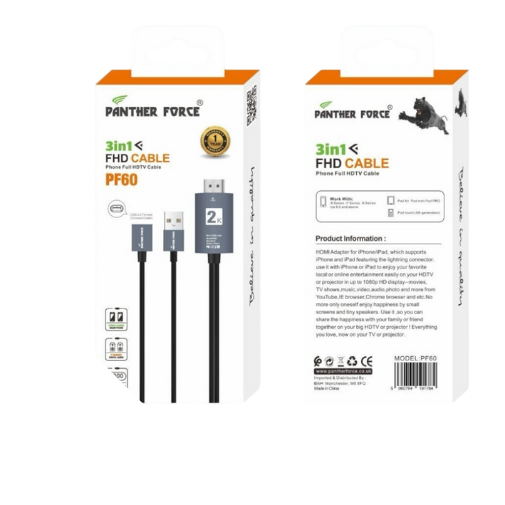 PF60- PANTHER FORCE 3 IN 1 FHD CABLE