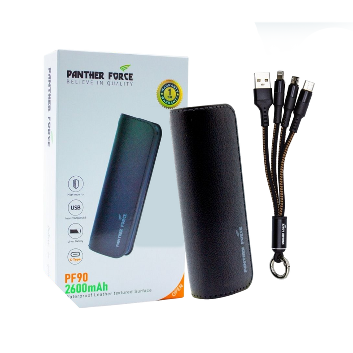 Panther Force 2600mAh Mini Power Bank - PF90 | Compact, Fast Charging, Travel-Friendly with Enhanced Safety Features