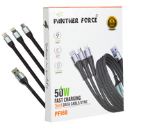 Panther Force 3-in-1 Cable - PF168 - Seamless Connectivity & Uninterrupted Power for All Devices